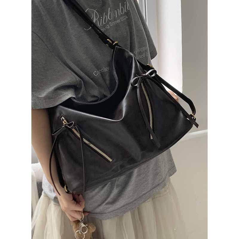 Retro Large Capacity Women's Backpack Backpack 2025 New Simple Tote Bag Versatile Commuter Shoulder Bag