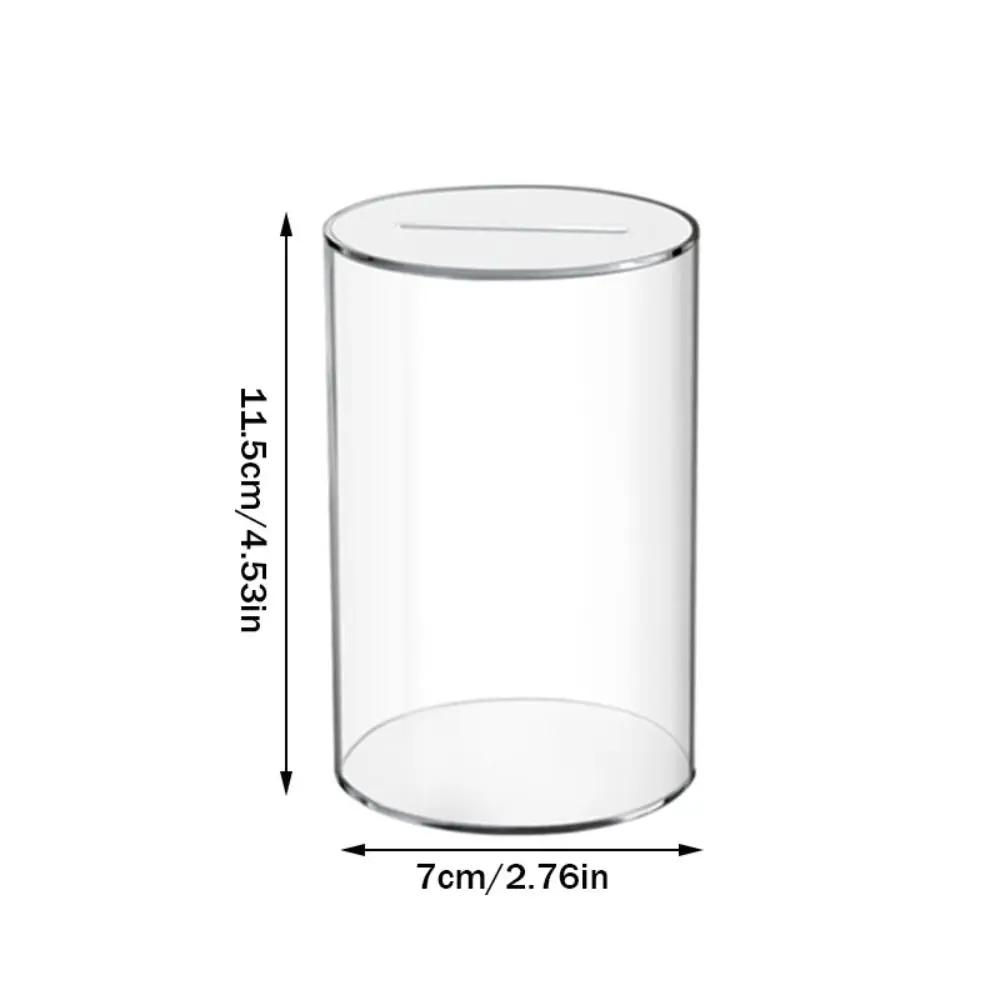 

Fashion Cylindrical Acrylic Piggy Bank Clear Large Capacity Money Saving Box New Change Jar Coin Container Birthday Gift