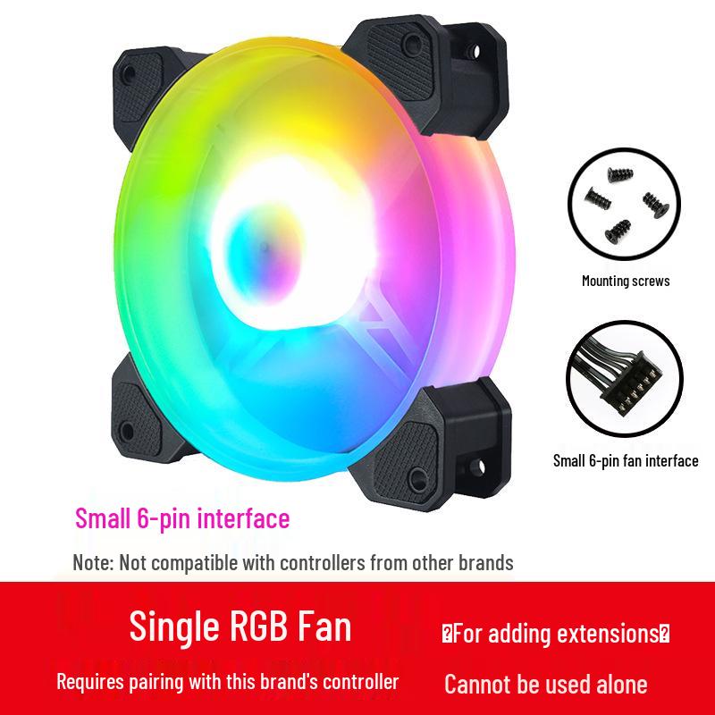 COOLMOON Jade Ring 12cm RGB Silent Cooling Fan with ARGB for Desktop Computers