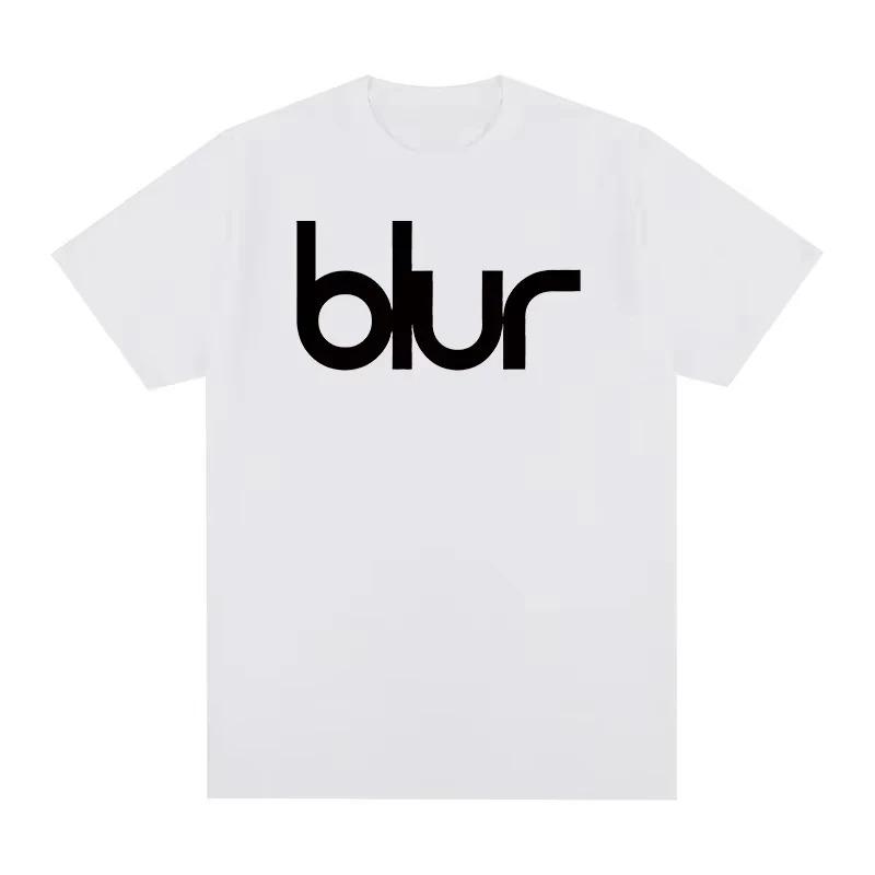 Blur Vintage Britische Rock Punk Band T-Shirt Retro Flauschiger Stil 100% Baumwolle Unisex Neu Lässig Kurzarm T-Shirt Unisex Damen