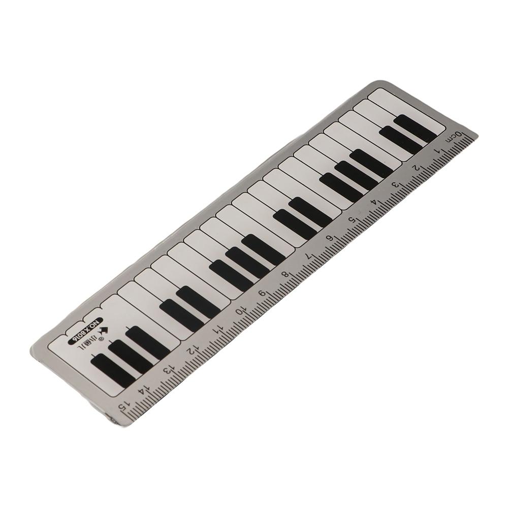 15cm Scale Ruler Stationery Piano Rule Straight Rulers Black White Musical Notes Measuring Ruler