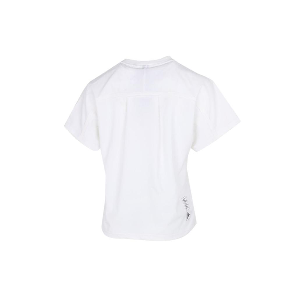 adidas Lockere Passform Rundhalsausschnitt Lässiges bedrucktes Kurzarm-T-Shirt Damen Oberteile Weiß GP0590