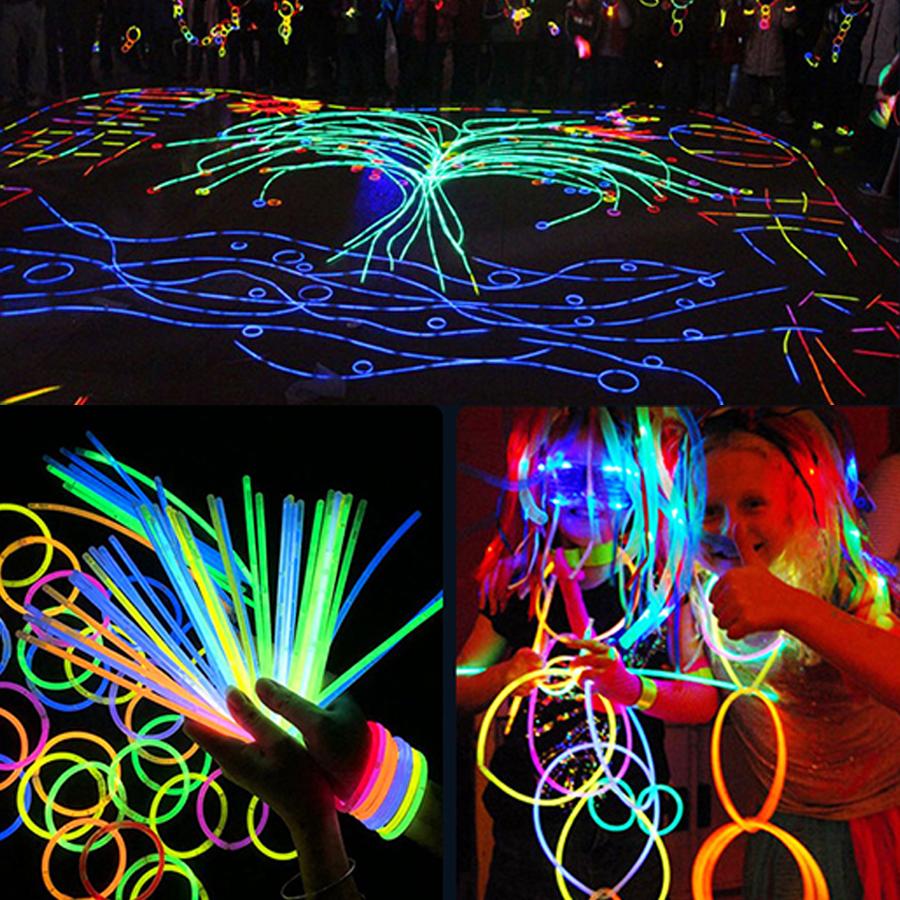 25/50/100pcs Plastic Glow Sticks Atmosphere Creating Tool Glow in the Dark Concert Supplies Emergency Lighting Party Decor XJM