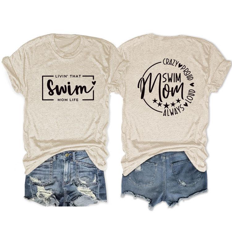 

Casual T-shirt Double-sided alphabet print short-sleeved top S