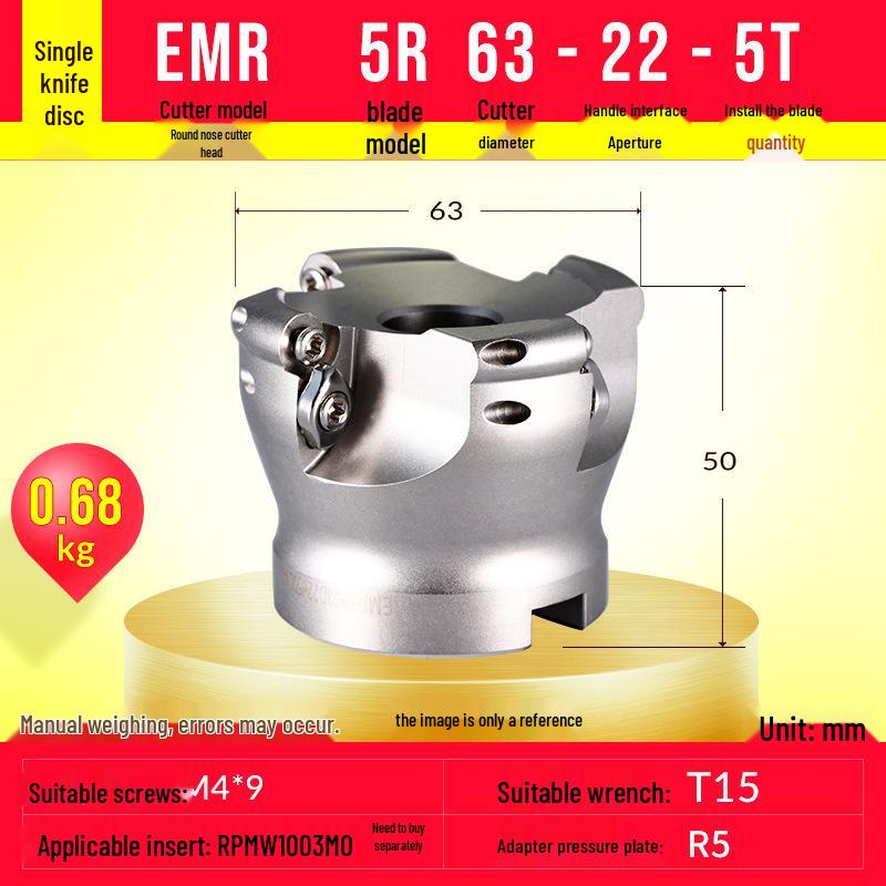 EMR Face Milling Round Nose CNC Tool Holder BT40 R5 Extended Cutter Head