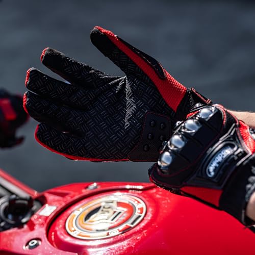 ILM Motorcycle Gloves for Spring, Summer, and Autumn, Off-Road, Bicycle, Cycling, Hard Protector, Smartphone Compatible, Ultra Lightweight, Breat