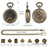 Glass Pendant Pocket Watch with DND Dice Board Game Set