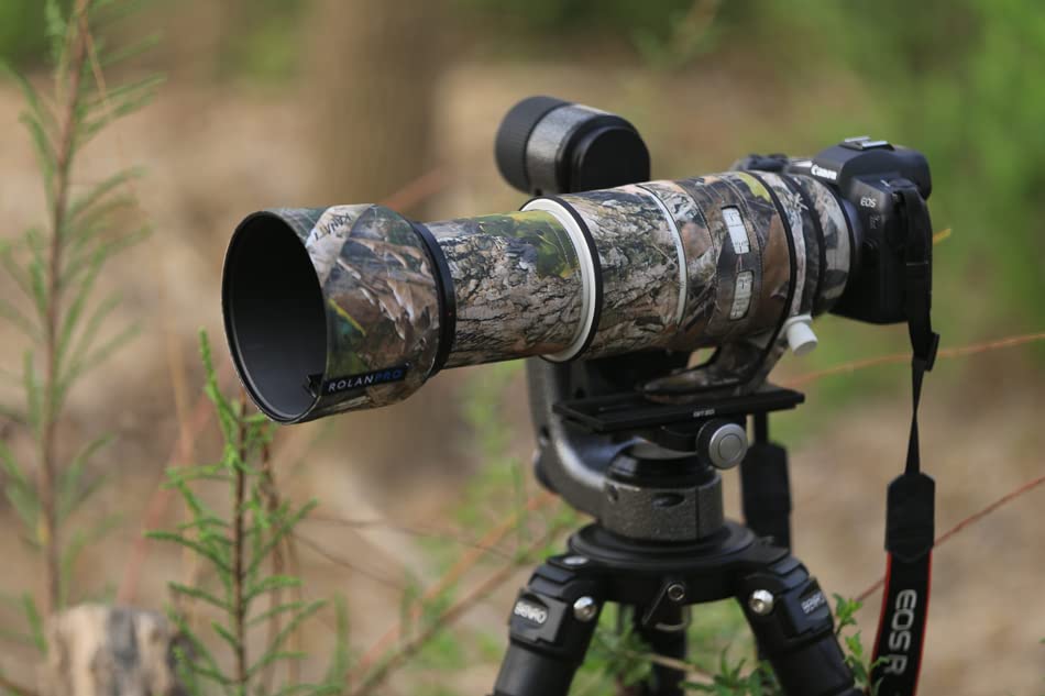 ROLANPRO Waterproof Lens Cover for Canon RF L IS Camouflage Rain Cover 100-500mm F/4.5-7.1 USM, #10, Tree-Shaped