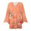 Women's Shirt Blouse Outerwear Print 3/4 Length Sleeve Casual Holiday Basic Button Tops