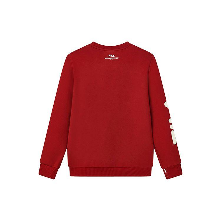 Fila Logo Print Sports Crewneck Sweatshirt Men Sweatshirt Rust-Red F11M149208FWI