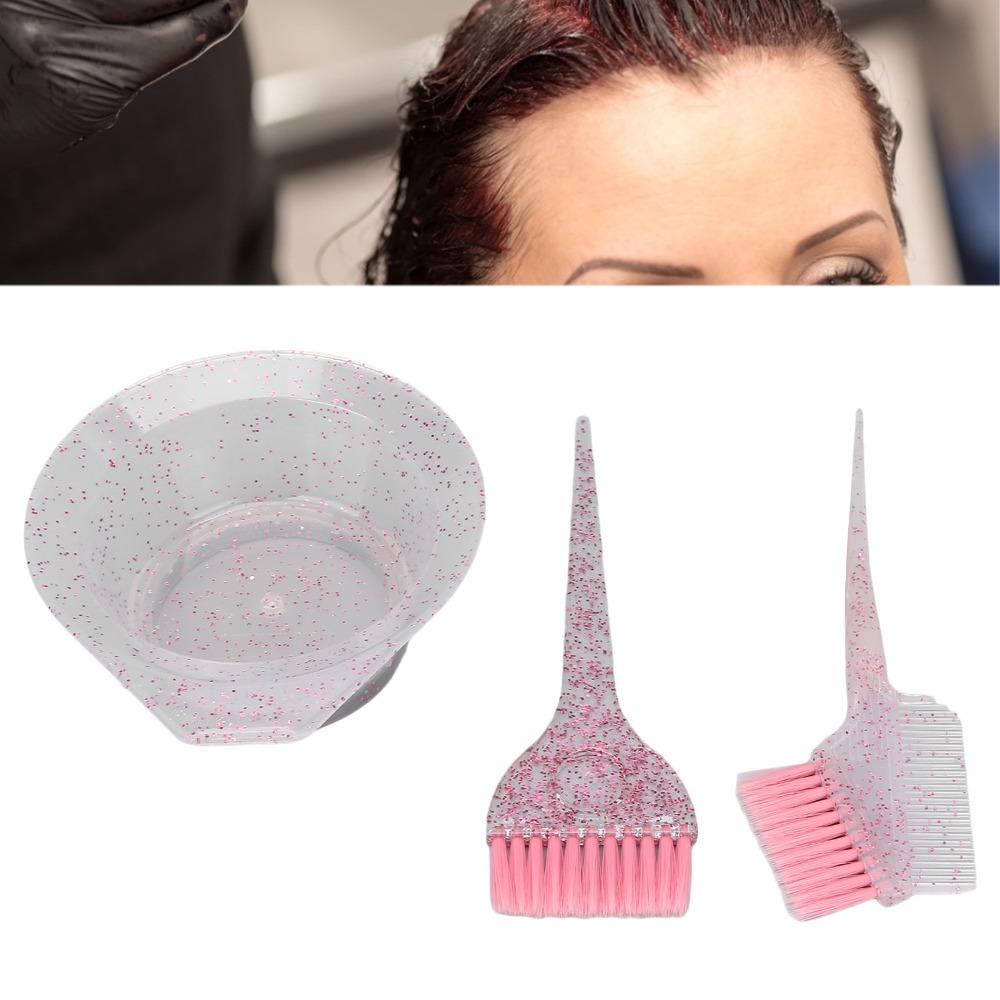 

Angled Comb Hair Dyeing Brushes Soft Bristle Brush Hair Coloring Dyeing Kit Home Use рожевий