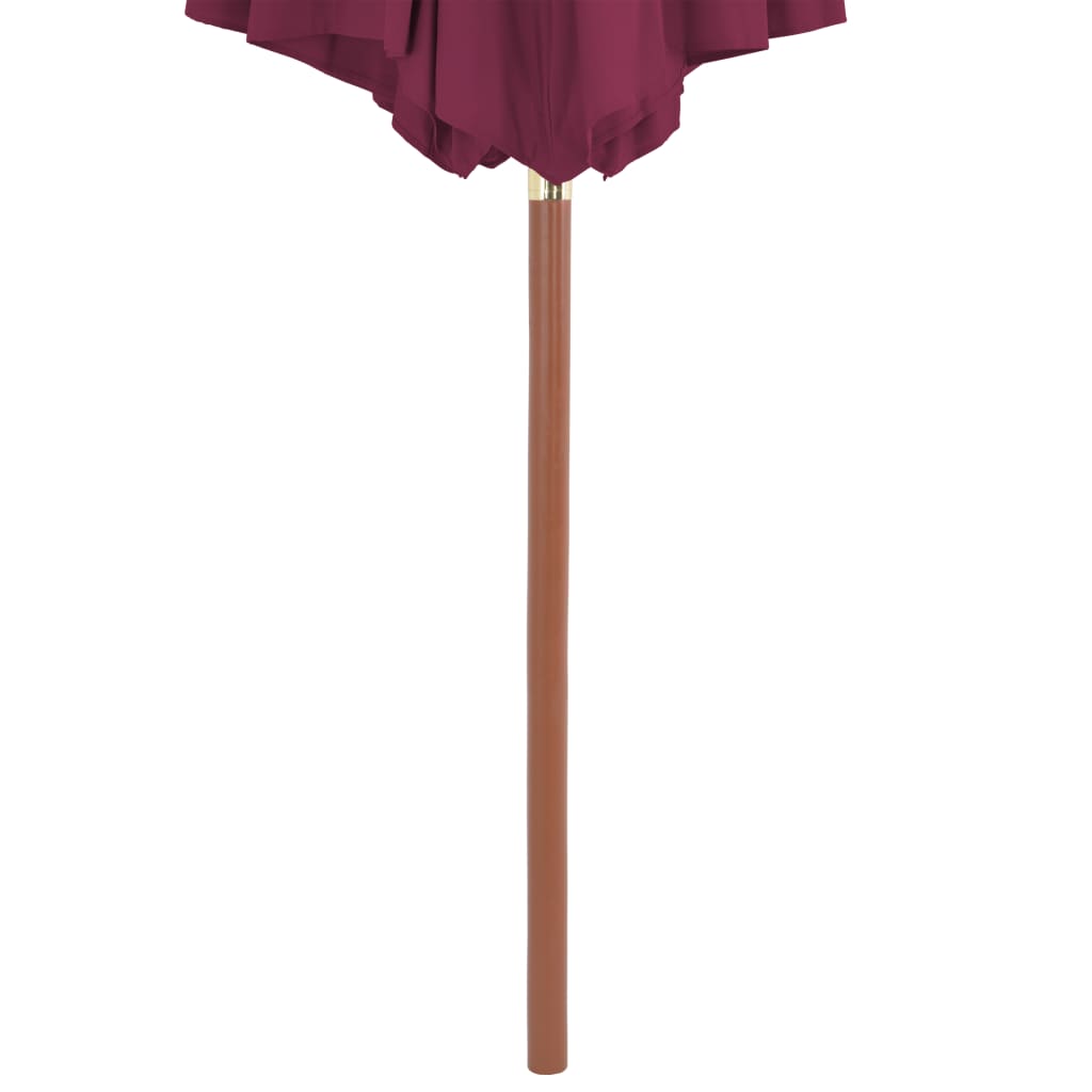 vidaXL Sonnenschirm mit Holz-Mast 300 cm Bordeauxrot
