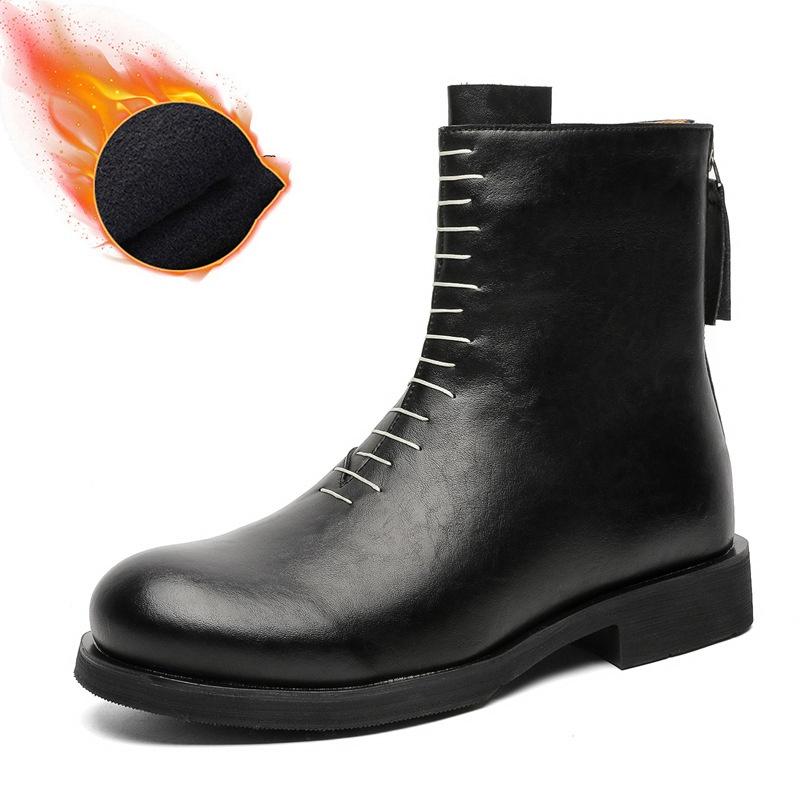 Big Size Men Fashion Party Nightclub High Motorcycle Boots  Designer Shoes Cowboy Original Leather Boot Autumn Winter Botas