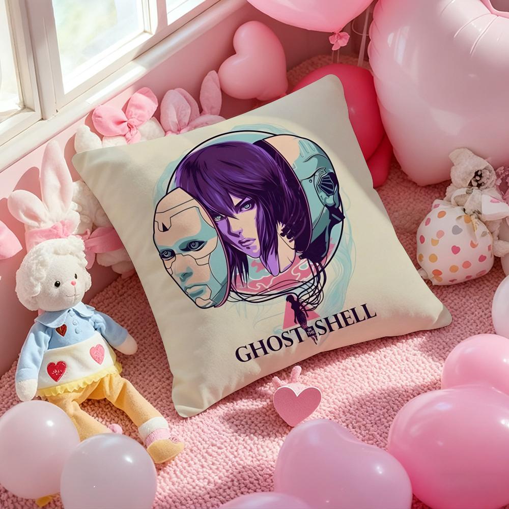 G-Ghost in the Shell Anime Cushion Cover Pattern Printed Pillowcase for Living Room Sofa Cushion Cover & Bedroom Decor