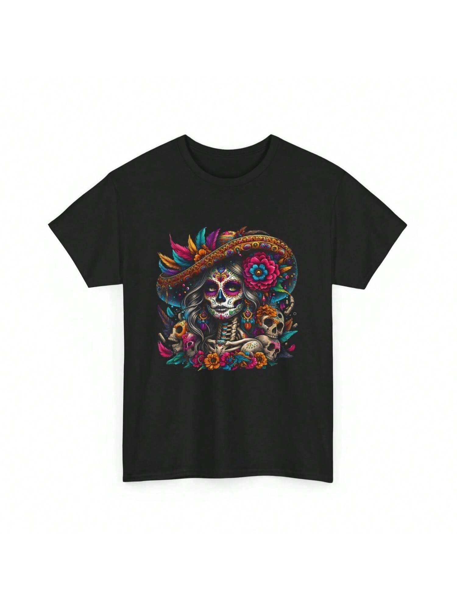 De Los Muertos La Catrina Day Of The Dead Sugar Skull Wounisex T Shirt S разноцветный