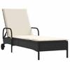 VidaXL Chaises longues avec coussins lot de 2 noir résine tressée, lit de bronzage, chaise longue inclinable, lit de jour 3261434