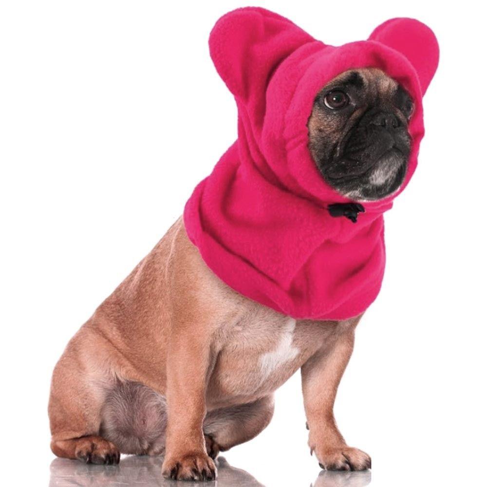 Warm Material Dog Fleece Bat Hat Adjustable Design Dog Warmer Ears Hoodie Pet Hood  Dogs Cats