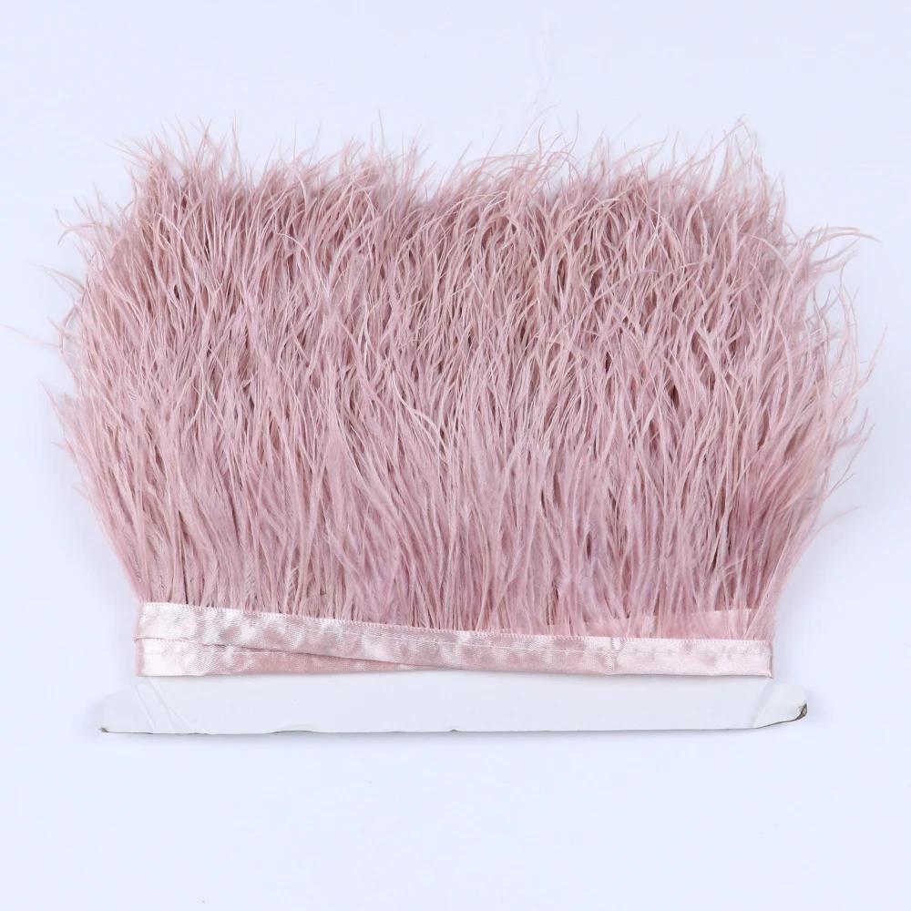 Feather1 meter Natural Ostrich feather Trims Ribbon 6-15 cm for Skirt DIY Clothing Black White Ostrich feathers Wedding Decoration