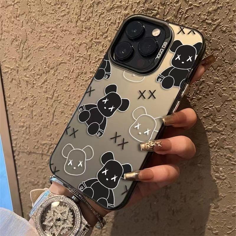 Line Violence Bear Is Suitable for Apple 16promax Mobile Phone Case 14pro New 13/12 Matte 11 Trendy 7/8P