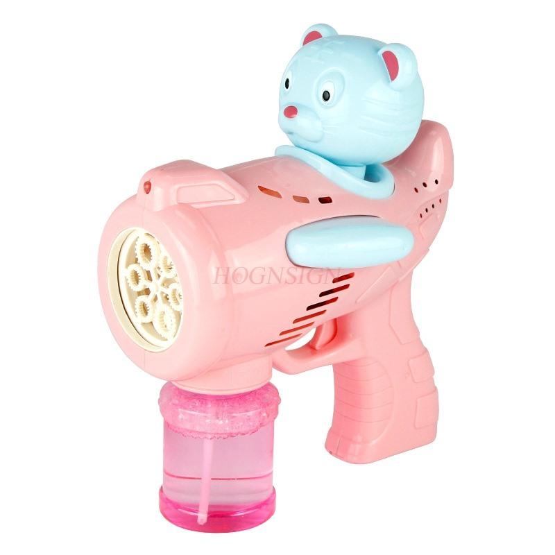 New Tiger Electric Bubble Gun Fully Automatic Light Music Blow Bubble Machine Children'S Handheld Outdoor Bubble Toys