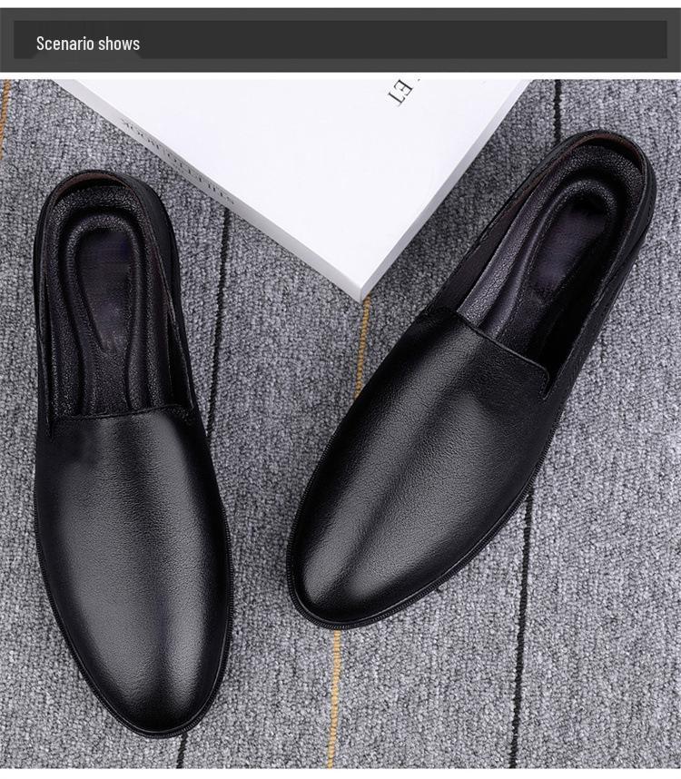 Men's Cross-Border Slip-On Leather Loafers - Spring Low-Top Casual Driving Shoes