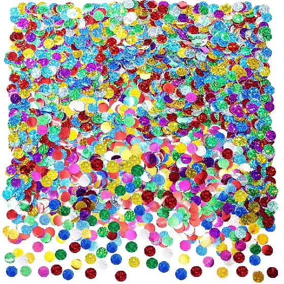 Multicolor Sparkle Foil Metallic Round Table Confetti Decor Circle Dots Mylar Scatter Wedding Bachelorette Valentines Mothers Day Baby Shower