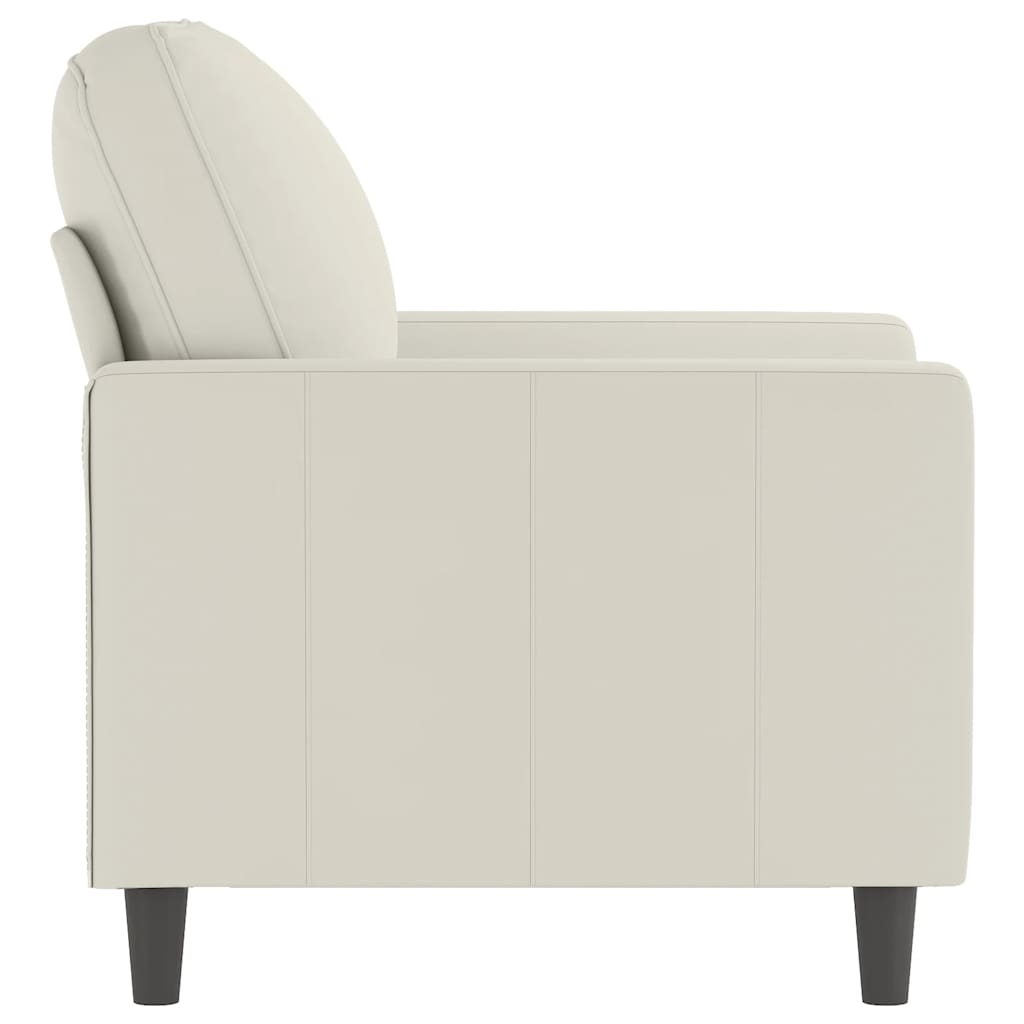 Vidaxl Armchair, Cream, 60 Cm, Upholstered In Velvet