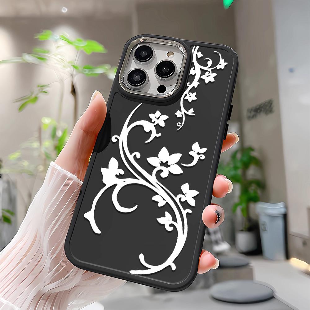 Couple Two Tone Pattern Phone Case For Iphone 17 Air 16 15 14 11 13 12 Pro Max Mental Stylish Anti-Drop Protective Cover Funda