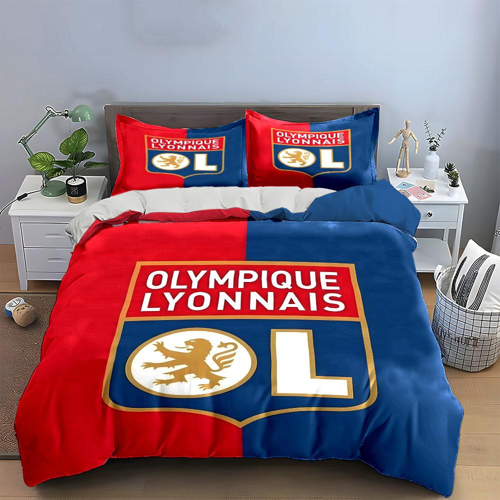 Design loga Olympique Lyonnais. Sady povlečení Sady povlaků na přikrývku Povlaky na přikrývku Povlaky na polštář(1 * Povlak na peřinu 2 * Povlaky na polštář bez výplně)