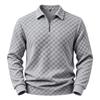 Men S Long Sleeve Polo Shirt American Casual Half Zip Turn Down Collar Top