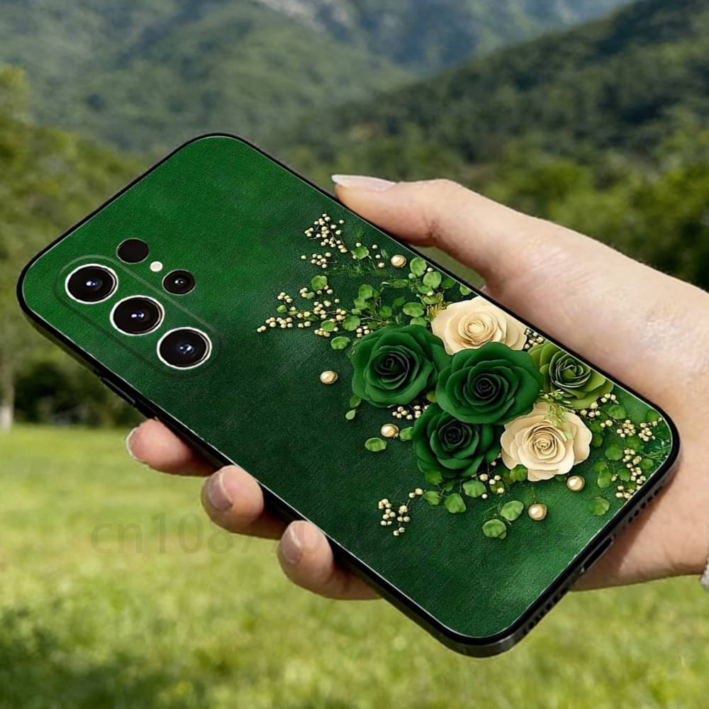 Simple Green Leaf Flowers Phone Case For Samsung GalaxyA53,51,72,73,31,30,42 Ultra Protective Phone Shell SamsungA02