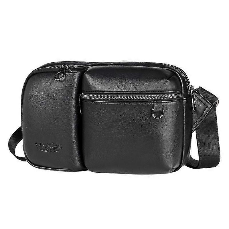 WEIXIER D401 Men Large Capacity Crossbody Single Shoulder Bag Casual PU Messenger Handbag