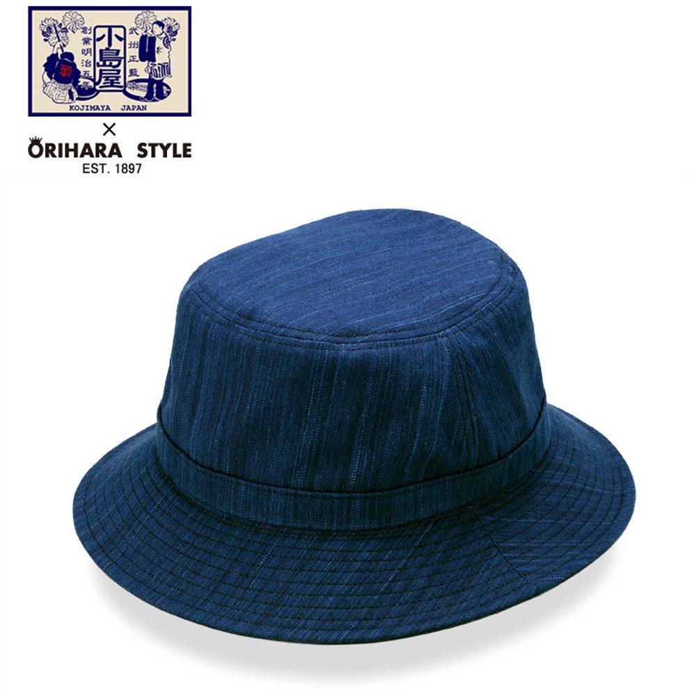 Bushu Authentic Indigo Dye Blue Striped Hat RAORH007 X ORIHARA STYLE Hat Unisex Hat Foldable Made In RAORH007 Size (ORIHARA STYLE) (Kojimaya Men's