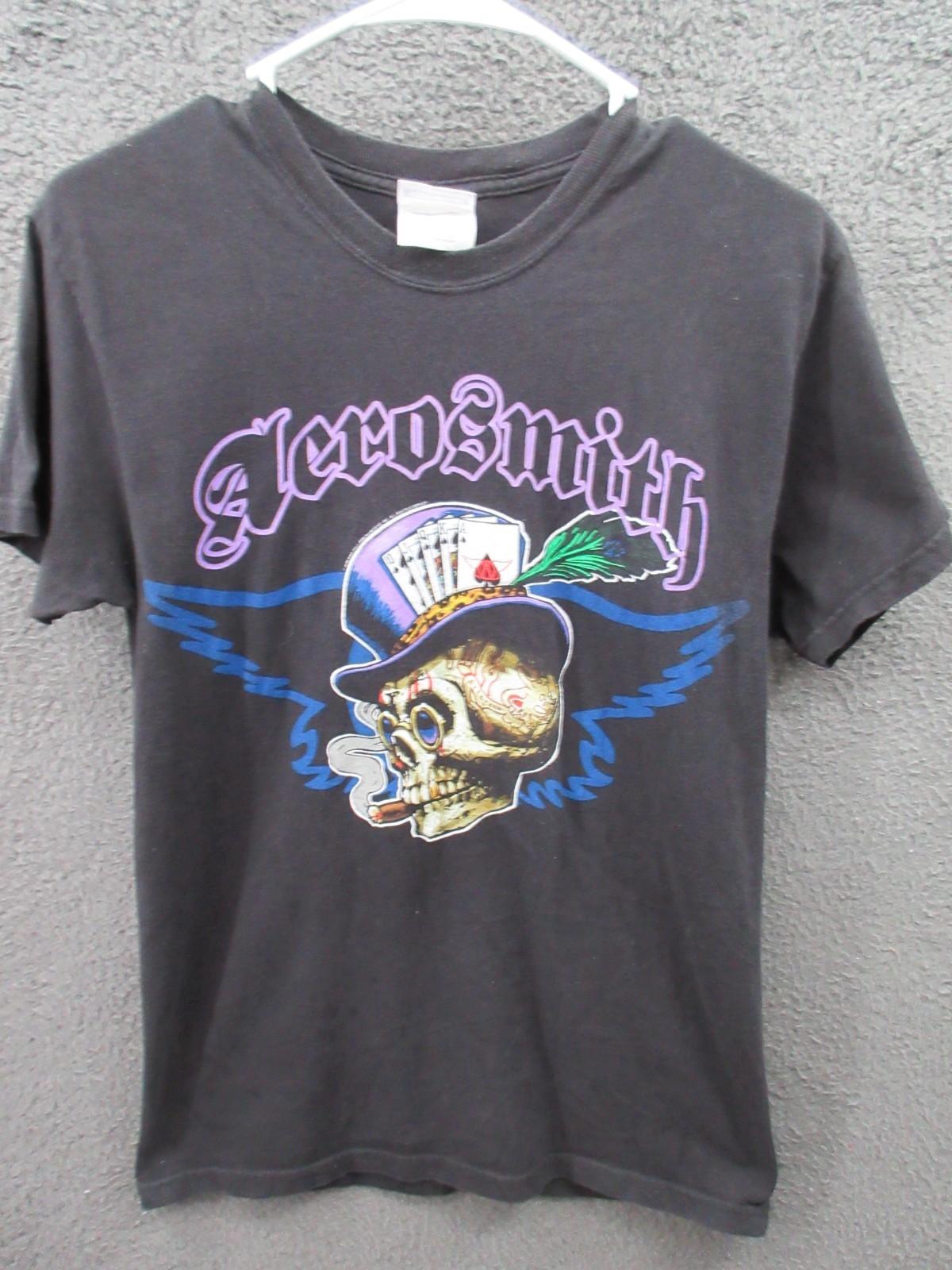 AEROSMITH Steven Tyler Men s Small 2009 Rag Doll T-shirt Skull Royal Flush Shirt S разноцветный