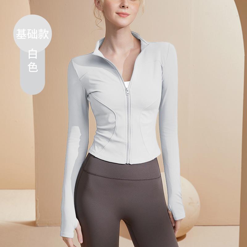 Stand-up Collar Yoga Clothes Jacket Women s Running Sports Fitness Clothes Long-sleeved Sunscreen Quick-drying Clothes Yoga Tops S 1390₽