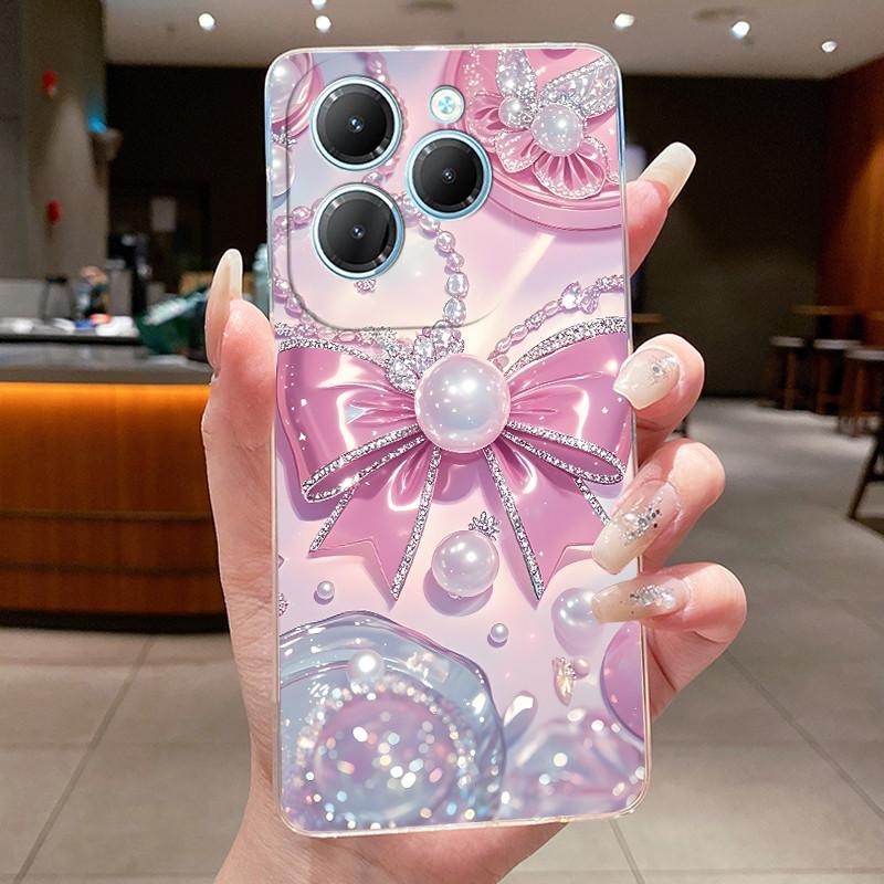 For Infinix Hot 40 Case Clear Silicone Luxury Aesthetic Butterfly Flower Soft TPU Back Cover Infinix X6836 X6837 Hot 40 Pro Case