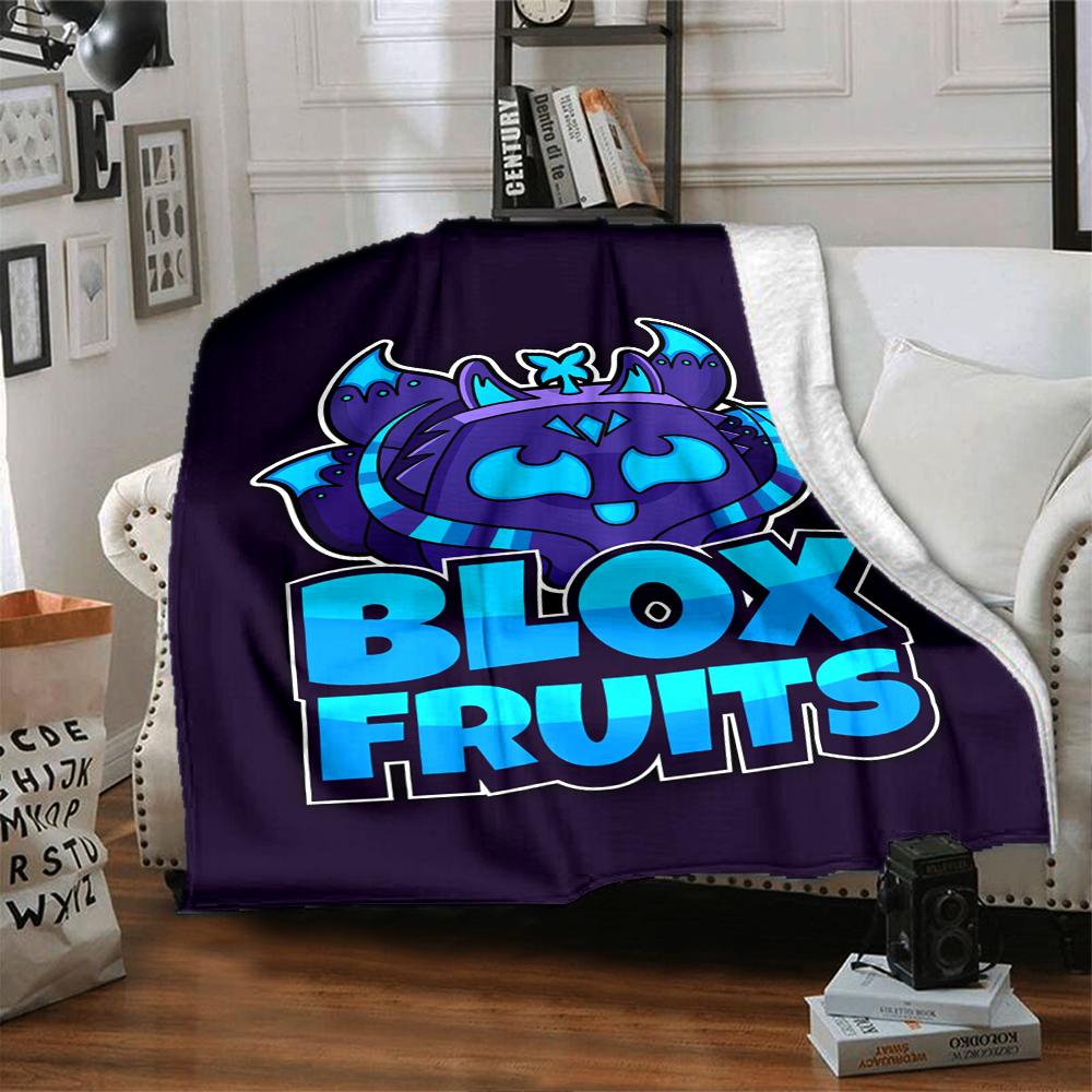 Coperta Stampata Tema Blox Fruits - Perfetta per Divano, Letto, Viaggio e Uso Esterno | Lavabile in Lavatrice, Accogliente e Durevole.