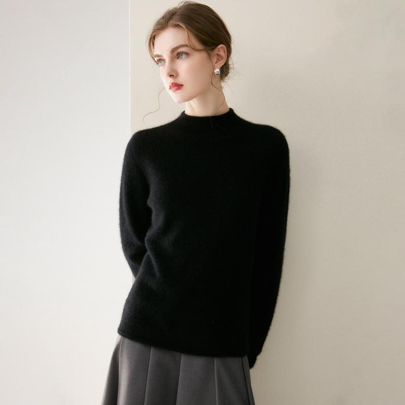 2026 Le Kasha Women's Cashmere Pullover: 12 Gauge, Rolled Hem