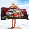 Schädel Strandtuch Mikrofaser Strandtuch für Fitnessstudio Reisen Fitness Spa Handtuch Damen Mädchen Blume Rose Schädel Große Strandtücher