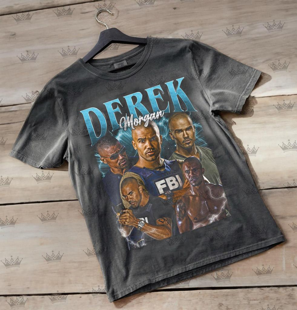 Derek Morgan T-Shirt, Criminal Minds Retro Tee, Vintage Grafik Fan Shirt, TV-Show Geschenk, Geschenk für Frauen und Männer, Criminal Minds Fan Geschenk ID