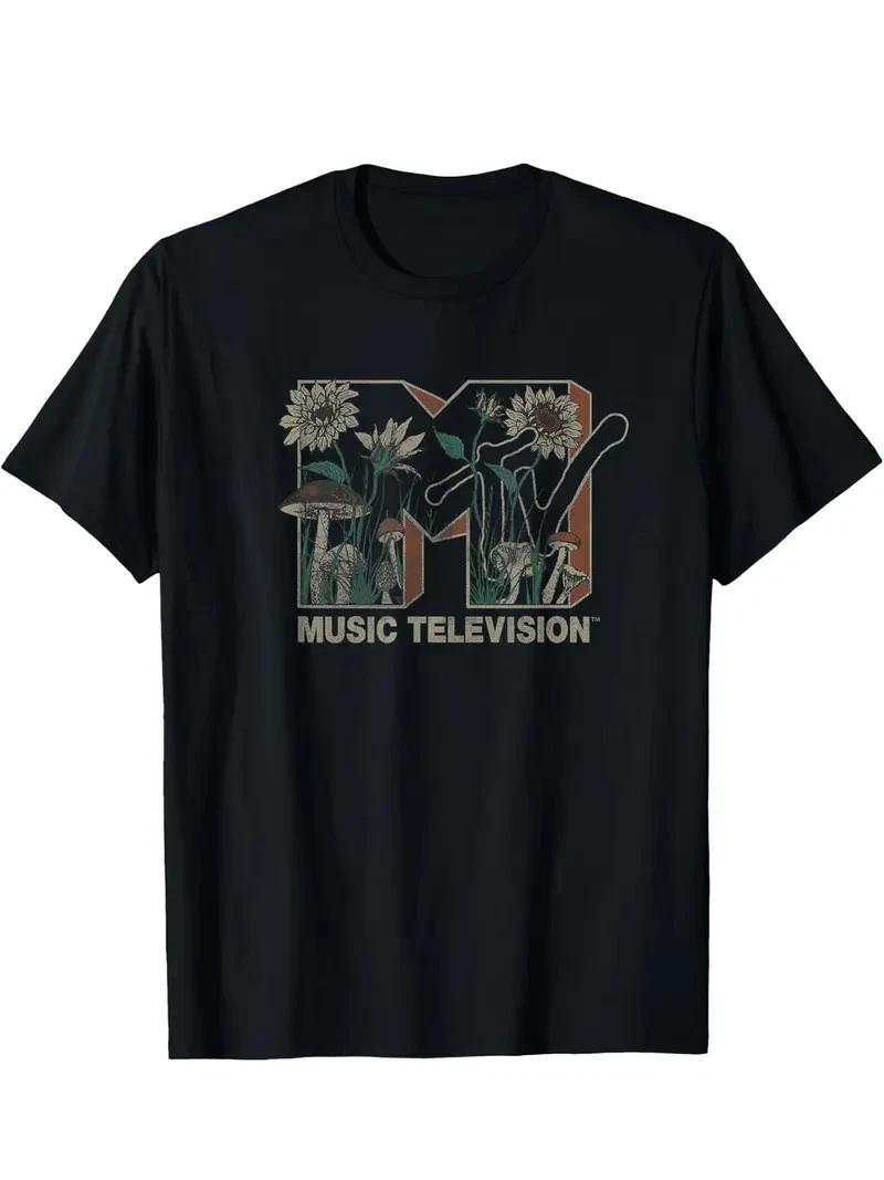 Men s MTV Wild Flowers & Mushrooms Graphic Tee - 100% Cotton, Soft & Breathable XXXXL
