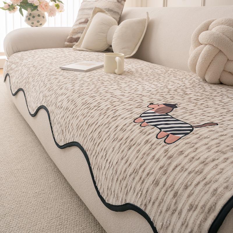 Chenier Straight Row Sofa Cushion Non-Slip Four-Season Special-Shaped Sofa Towel Cover One Piece High-End Sofa Cushion