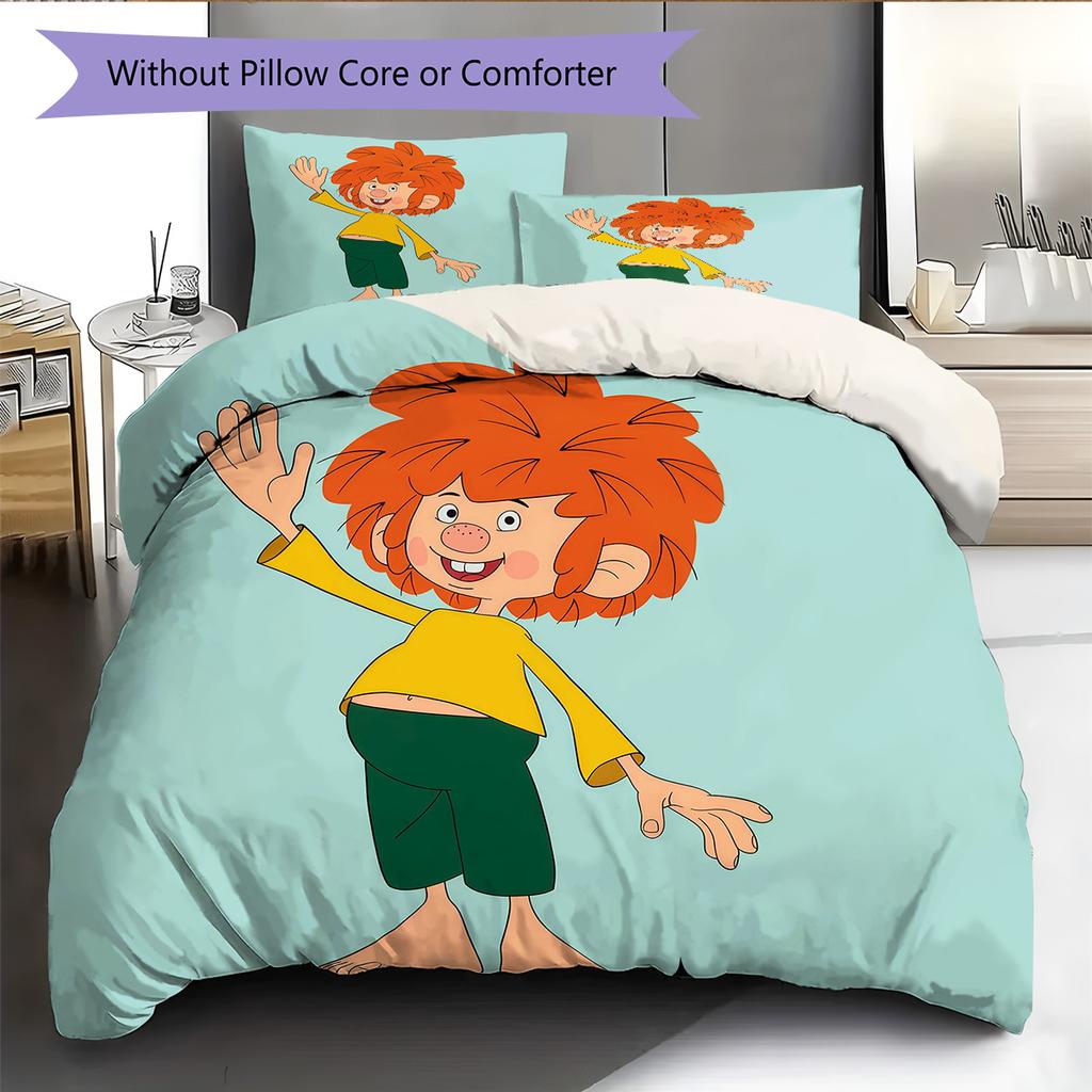 Pumuckl Pattern Bedding Quilt Set Home Decoration Gift (1 * duvet cover + 2 * pillowcase without core)