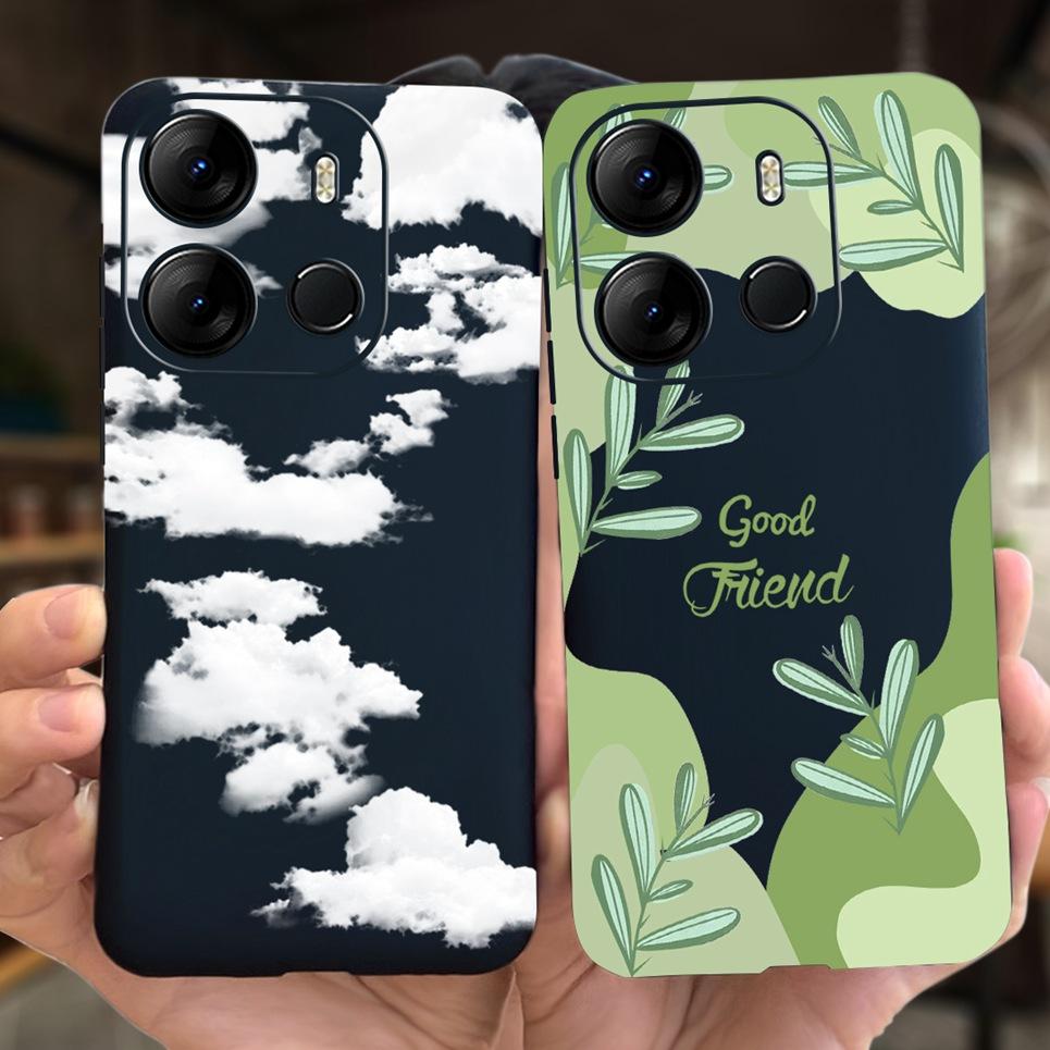 Phone Case for Infinix Smart 7 Plus Case X6517 Bumper Flower Girly Soft Silicone Cover for Infinix Smart 7 X6517 Funda Smart 7+