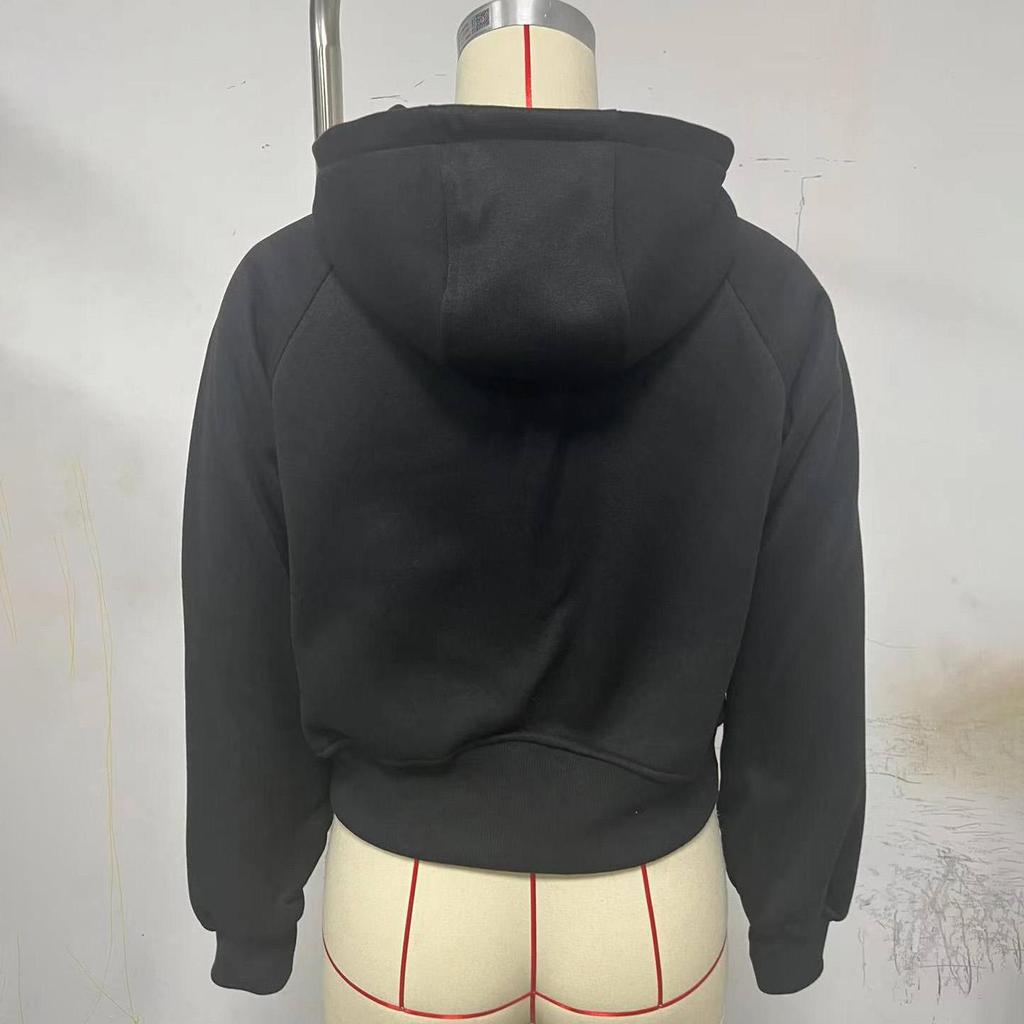 Women Long Sleeve Hooded V Neck Loose Pullovers Female Tops Solid Color Sweatshirts