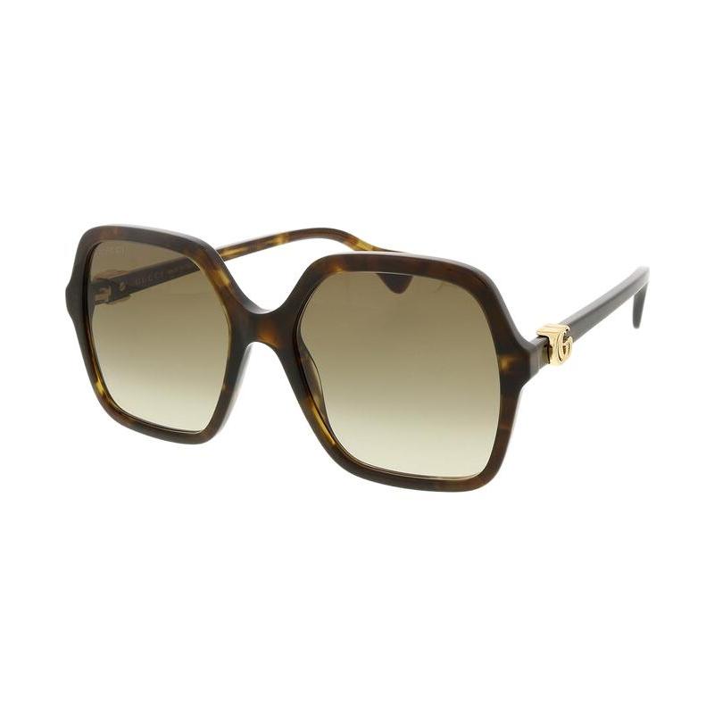 Gucci Rectangular simple square sunglasses men and women same style couple style Brown 56 glasses case (random size and color) + glasses cloth