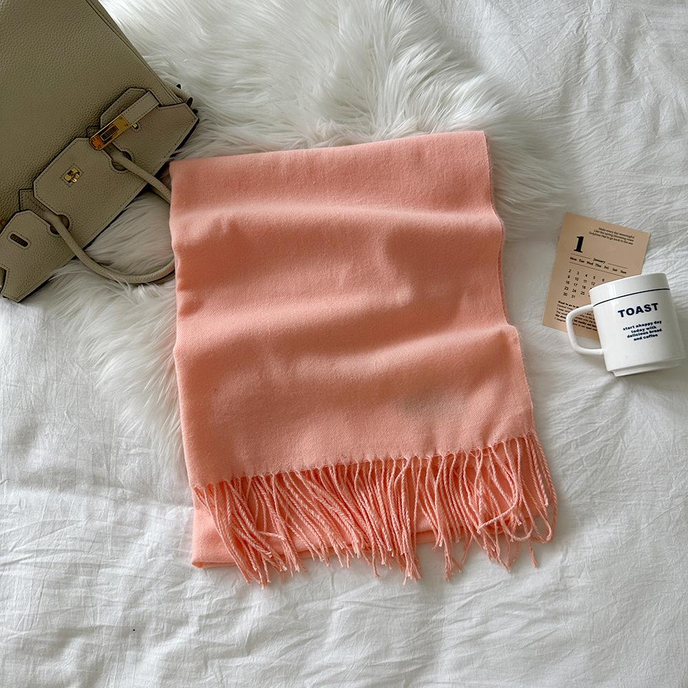 Scarf Women's Solid Color Winter New Fashion Mid Length Warm Scarf Shawl Scarf