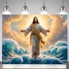 1 Piece of 2D Flat Banner Featuring the Image of Christ Walking On Water Suitable for Family Gatheringszyc