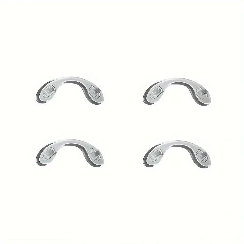 4Pcs Colored U Silicone Conjoined Siamese Saddle Eyeglass Soft Nose Pads for Insert On Glasses Translucent Anti-Slip Nose Pad