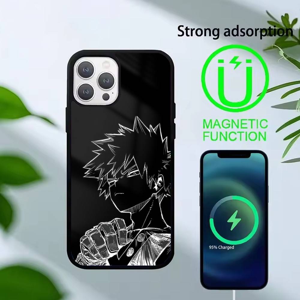 Katsuki Bakugo E-Hero Academia Phone Case For iPhone 17,16,15,14,13,Pro,Max,Plus,Magnetic For Magsafe Wireless Charging